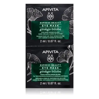 Apivita Express Beauty Eye Mask Gingko Biloba szem maszk a duzzanatokra és a sötét karikákra 2 x