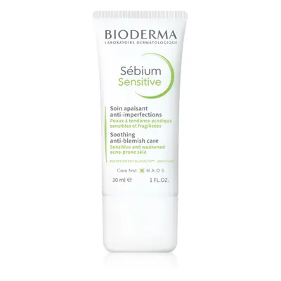 Bioderma Sébium Sensitive intenzíven hidratáló és nyugtató krém a pattanások kezelése által kisz