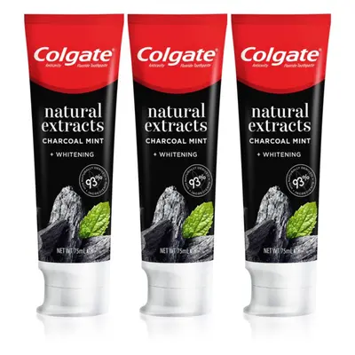 Colgate Natural Extracts Charcoal + White fogfehérítő fogkrém faszénnel 3 x 75 ml