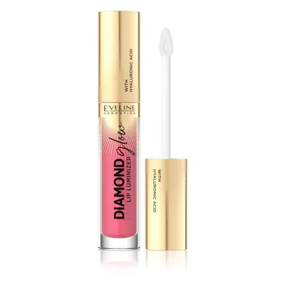 Eveline Cosmetics Diamond Glow csillogó ajakfény hialuronsavval árnyalat 09 Peach Dream 4,5 ml