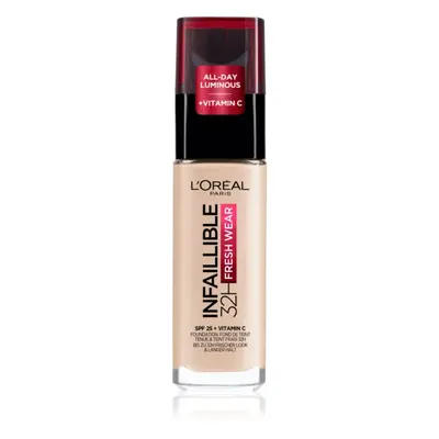 L’Oréal Paris Infaillible 32H Fresh Wear tartós folyékony alapozó árnyalat 015 Porcelain 30 ml