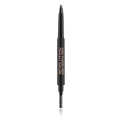 Makeup Revolution Duo Brow Definer precíz szemöldökceruza árnyalat Medium Brown 0.15 g