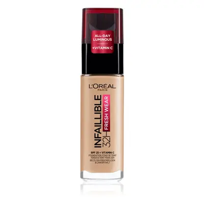 L’Oréal Paris Infaillible 32H Fresh Wear tartós folyékony alapozó árnyalat 145 Rose Beige 30 ml