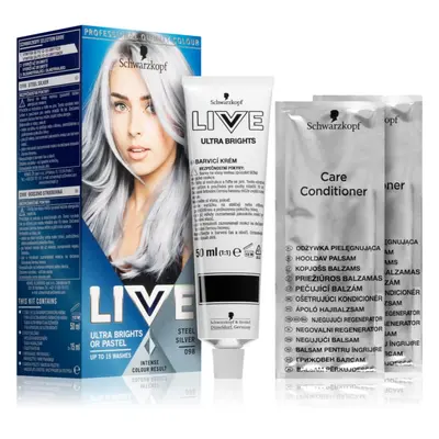 Schwarzkopf LIVE Ultra Brights or Pastel félig állandó hajfesték árnyalat 98 Steel Silver 50 ml