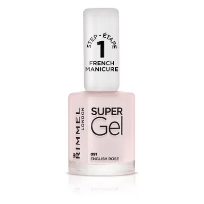 Rimmel Super Gel Step 1 lakk francia manikűrhöz árnyalat 091 English Rose 12 ml