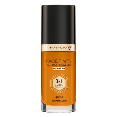 Max Factor Facefinity All Day Flawless tartós alapozó SPF 20 árnyalat 91 Warm Amber 30 ml