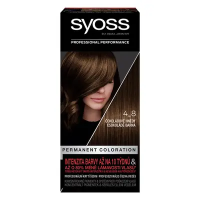 Syoss Permanent Color tartós hajfesték árnyalat 4_8 Chocolate Brown 1 db