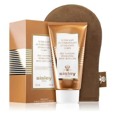 Sisley Super Soin Self Tanning Hydrating Body Skin Care önbarnító testápoló tej s aplikační ruka