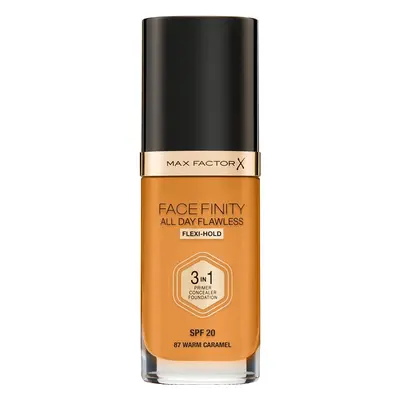 Max Factor Facefinity All Day Flawless tartós alapozó SPF 20 árnyalat 87 Warm Caramel 30 ml