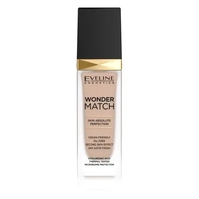 Eveline Cosmetics Wonder Match tartós folyékony alapozó hialuronsavval árnyalat 12 Light Natural