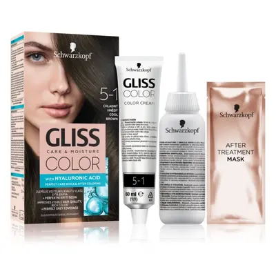 Schwarzkopf Gliss Color tartós hajfesték árnyalat 5-1 Cool Brown 2x60 ml