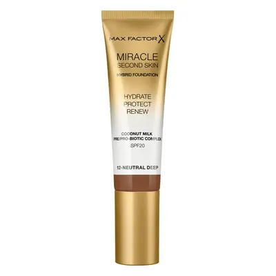 Max Factor Miracle Second Skin hidratáló alapozó krém SPF 20 árnyalat 12 Neutral Deep 30 ml