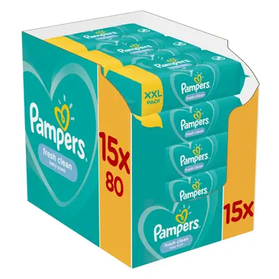 Pampers Fresh Clean nedves törlőkendő gyerekeknek az érzékeny bőrre 15x80 db