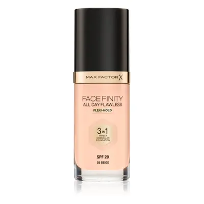 Max Factor Facefinity All Day Flawless tartós alapozó SPF 20 árnyalat 55 Beige 30 ml