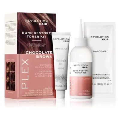 Revolution Haircare Plex Bond Restore Kit szett a hajszín élénkítéséért árnyalat Chocolate Brown