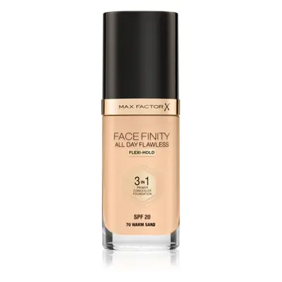 Max Factor Facefinity All Day Flawless tartós alapozó SPF 20 árnyalat 70 Warm Sand 30 ml