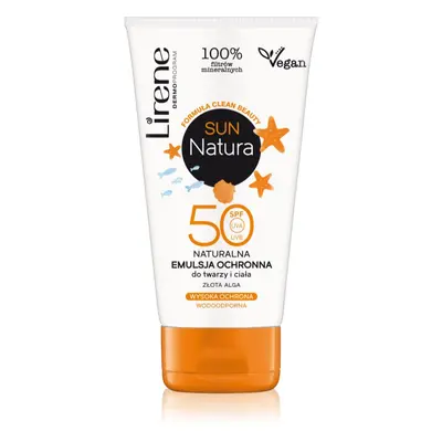 Lirene Sun Natura hidratáló és védő emulzió arcra és testre SPF 50 120 ml