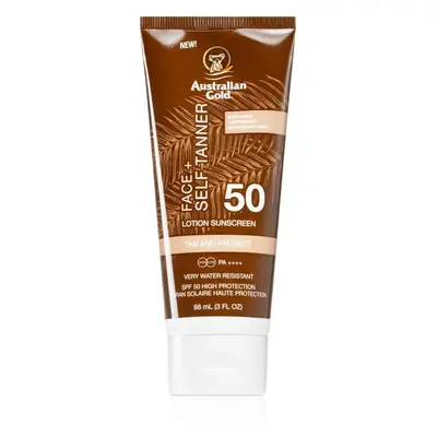 Australian Gold Face + Self Tanner önbarnító arckrém SPF 50 88 ml