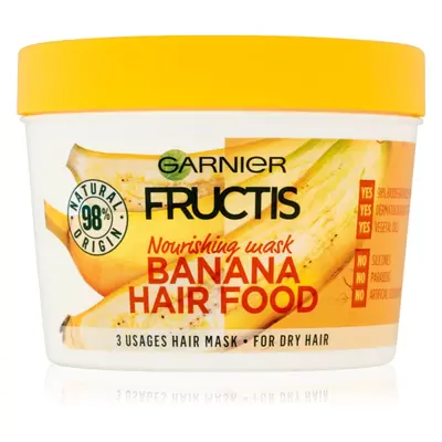 Garnier Fructis Banana Hair Food tápláló hajpakolás száraz hajra 390 ml