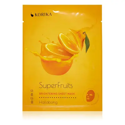 KORIKA SuperFruits Hallabong - Brightening Sheet Mask fehérítő gézmaszk Hallabong 25 g