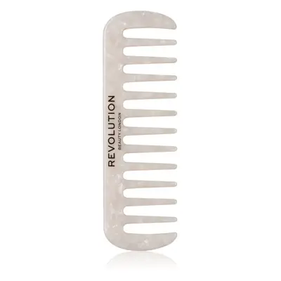 Revolution Haircare Natural Curl Wide Tooth Comb fésű a hullámos és göndör hajra árnyalat White 