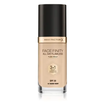 Max Factor Facefinity All Day Flawless tartós alapozó SPF 20 árnyalat 44 Warm Ivory 30 ml