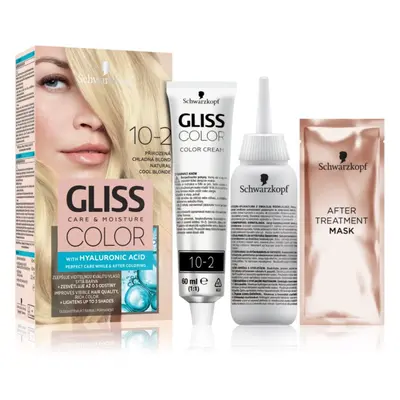 Schwarzkopf Gliss Color tartós hajfesték árnyalat 10-2 Natural Cool Blonde