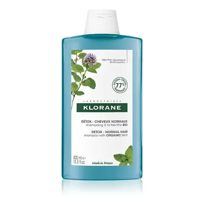 Klorane Organic Mint Tisztító méregtelenítő sampon normál hajra 400 ml