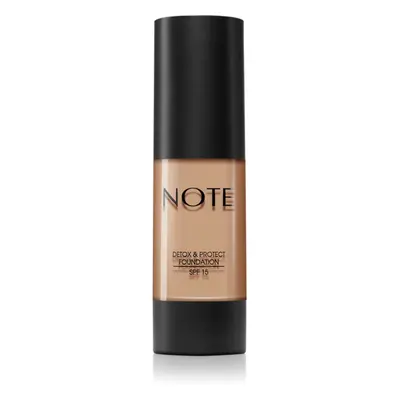 Note Cosmetique Detox & Protect mattító folyékony alapozó SPF 15 árnyalat 120 Soft Sand 30 ml