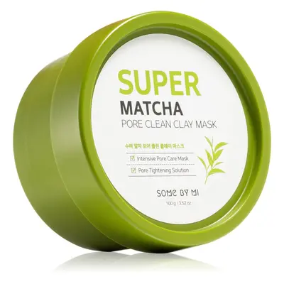 Some By Mi Super Matcha Pore Clean tisztító agyagos arcmaszk a pórusok összehúzására 100 g