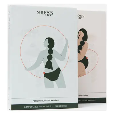 Snuggs Period Underwear Classic: Heavy Flow Black menstruációs női alsó erős vérzéshez méret L 1