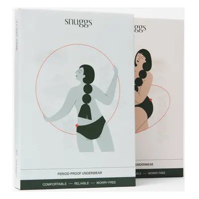 Snuggs Period Underwear Classic: Medium Flow Black menstruációs női alsó közepesen erős vérzéshe