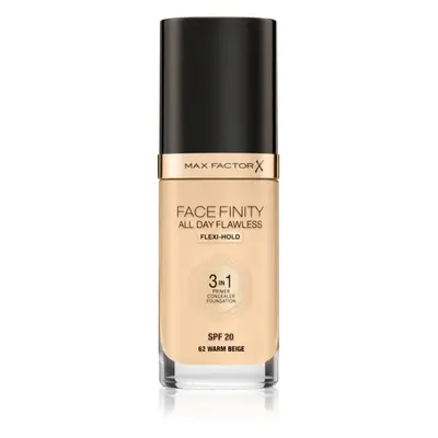 Max Factor Facefinity All Day Flawless tartós alapozó SPF 20 árnyalat 62 Warm Beige 30 ml