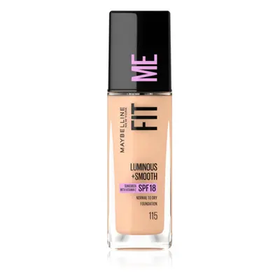 Maybelline Fit Me! folyékony make-up az élénk és kisimított arcbőrért árnyalat 115 Ivory 30 ml