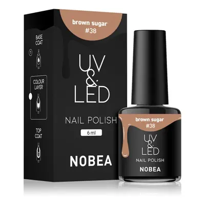 NOBEA UV & LED Nail Polish gél körömlakk UV / LED-es lámpákhoz fényes árnyalat Brown sugar #38 6