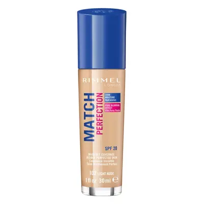 Rimmel Match Perfection folyékony make-up SPF 20 árnyalat 102 Light Nude 30 ml