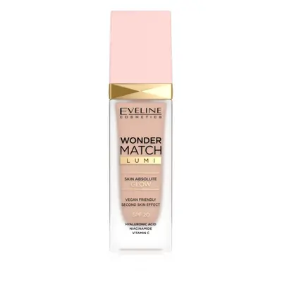 Eveline Cosmetics Wonder Match Lumi bőrsimító hatású hidratáló alapozó SPF 20 árnyalat 15 Natura