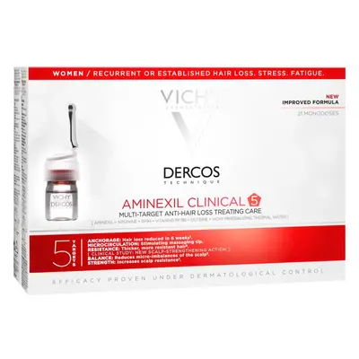 Vichy Dercos Aminexil Clinical 5 célzott ápolás hajhullás ellen hölgyeknek 21x6 ml