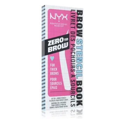 NYX Professional Makeup Zero To Brow Stencil Book sablonok szemöldökre 02 Thick 4 db