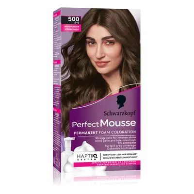 Schwarzkopf Perfect Mousse tartós hajfesték árnyalat 500 Medium brown 2x35 ml