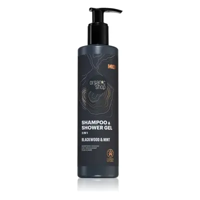 Organic Shop Men Blackwood & Mint sampon és tusfürdő gél 2 in 1 uraknak 280 ml