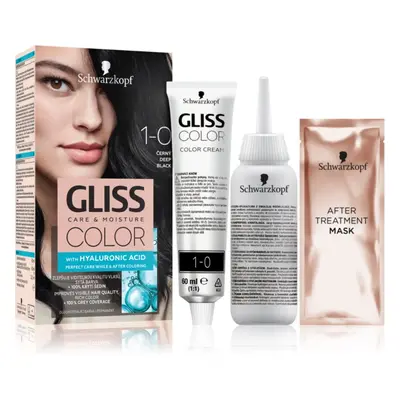 Schwarzkopf Gliss Color tartós hajfesték árnyalat 1-0 Deep Black