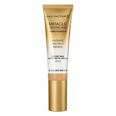 Max Factor Miracle Second Skin hidratáló alapozó krém SPF 20 árnyalat 06 Golden Medium 30 ml