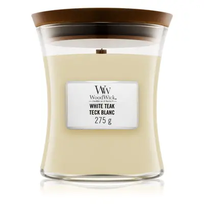 Woodwick White Teak illatgyertya fa kanóccal 275 g