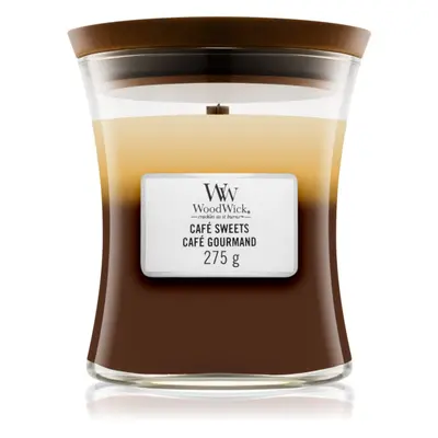 Woodwick Trilogy Café Sweets illatgyertya fa kanóccal 275 g