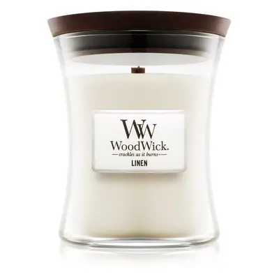 Woodwick Linen illatgyertya fa kanóccal 275 g