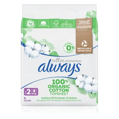 Always Cotton Protection Long egészségügyi betétek parfümmentes 9 db