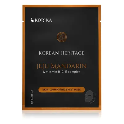 KORIKA Korean Heritage Jeju Mandaring & Vitamin B-C-E Complex Skin Illuminating Sheet Mask fehér