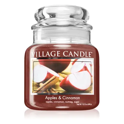 Village Candle Apples & Cinnamon illatgyertya (Glass Lid) 389 g