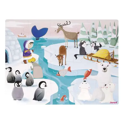 Janod Tactile Puzzle kirakó Life On The Ice 2 y+ 20 db